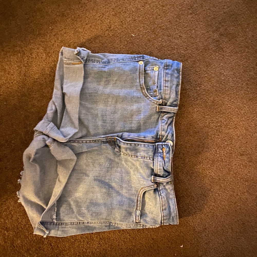 Ultra High Waist Light Denim Hot Pants